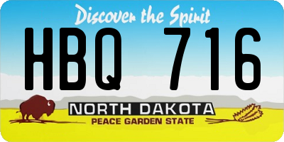 ND license plate HBQ716