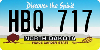 ND license plate HBQ717