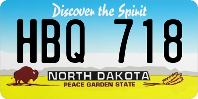 ND license plate HBQ718