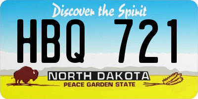 ND license plate HBQ721