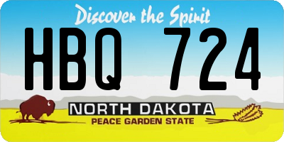 ND license plate HBQ724