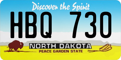 ND license plate HBQ730