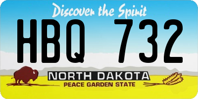 ND license plate HBQ732