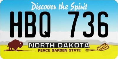 ND license plate HBQ736