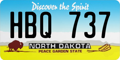 ND license plate HBQ737