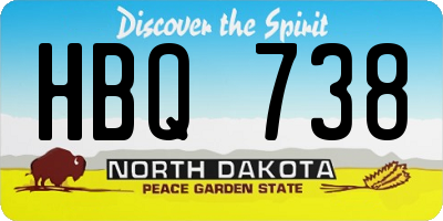 ND license plate HBQ738
