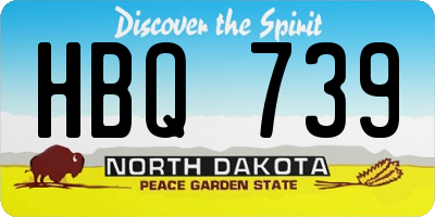 ND license plate HBQ739