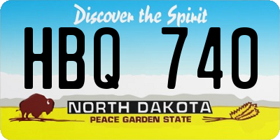 ND license plate HBQ740