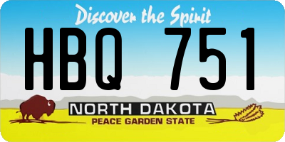ND license plate HBQ751