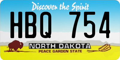 ND license plate HBQ754