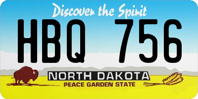 ND license plate HBQ756