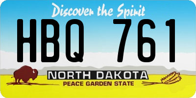 ND license plate HBQ761