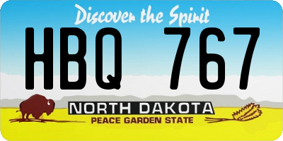 ND license plate HBQ767