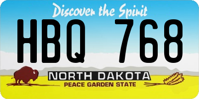 ND license plate HBQ768