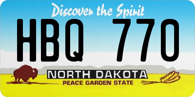 ND license plate HBQ770