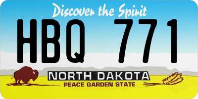 ND license plate HBQ771