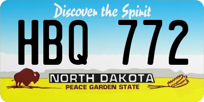 ND license plate HBQ772