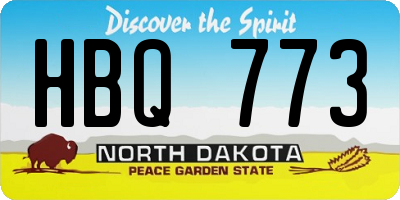 ND license plate HBQ773