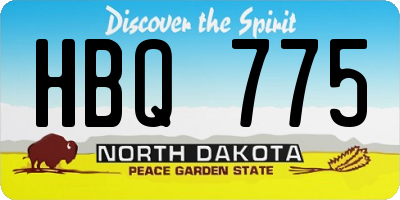 ND license plate HBQ775