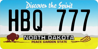 ND license plate HBQ777