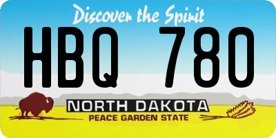 ND license plate HBQ780