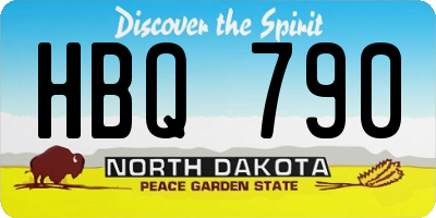 ND license plate HBQ790
