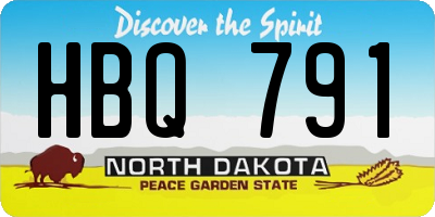 ND license plate HBQ791