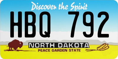 ND license plate HBQ792
