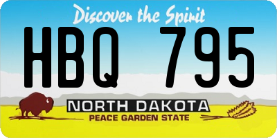 ND license plate HBQ795