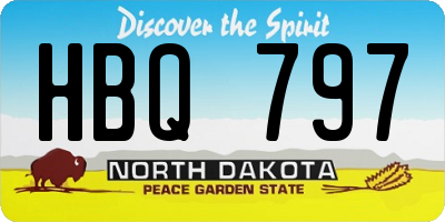 ND license plate HBQ797