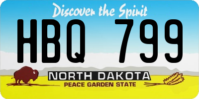 ND license plate HBQ799