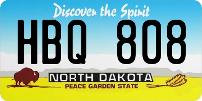 ND license plate HBQ808