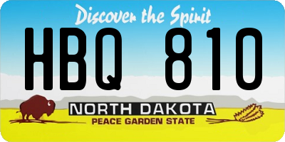 ND license plate HBQ810