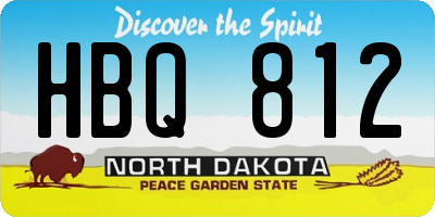 ND license plate HBQ812
