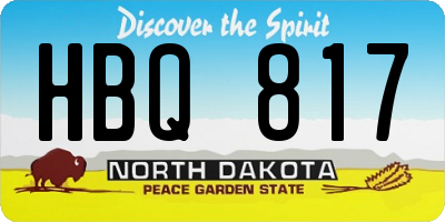 ND license plate HBQ817