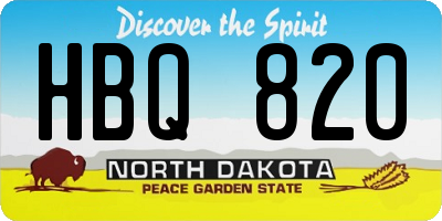 ND license plate HBQ820