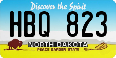 ND license plate HBQ823