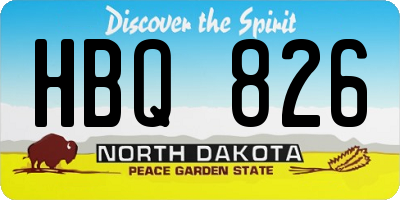ND license plate HBQ826