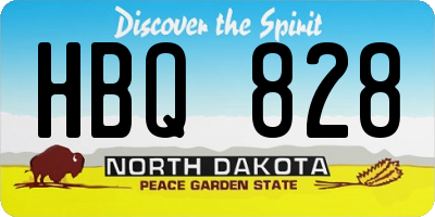 ND license plate HBQ828