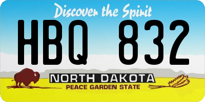 ND license plate HBQ832