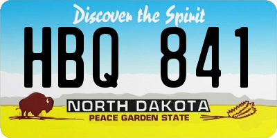 ND license plate HBQ841