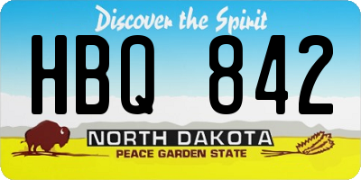 ND license plate HBQ842