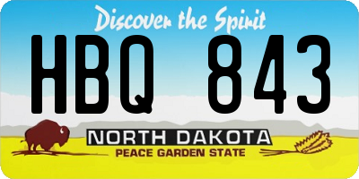 ND license plate HBQ843