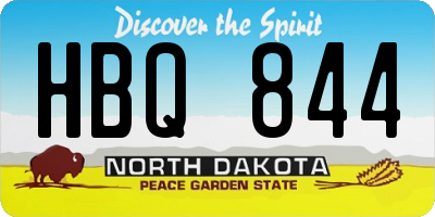ND license plate HBQ844