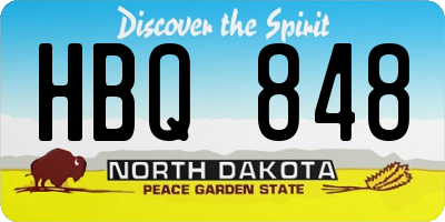 ND license plate HBQ848