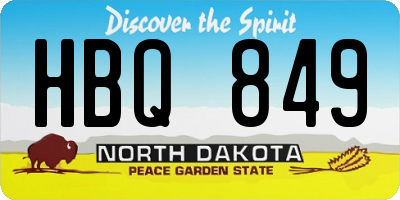ND license plate HBQ849