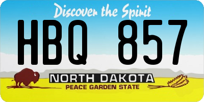 ND license plate HBQ857