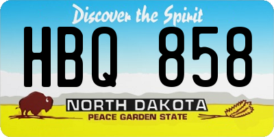 ND license plate HBQ858