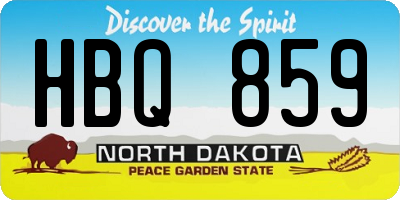 ND license plate HBQ859