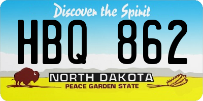 ND license plate HBQ862